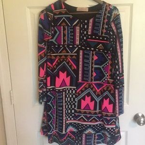 Colorful long sleeve dress